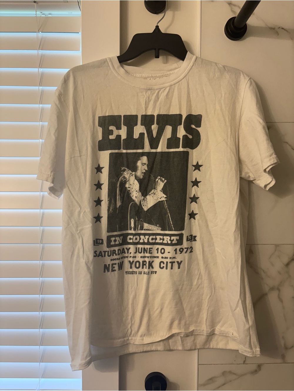 Target White Elvis Concert Graphic Short Sleeve Tee